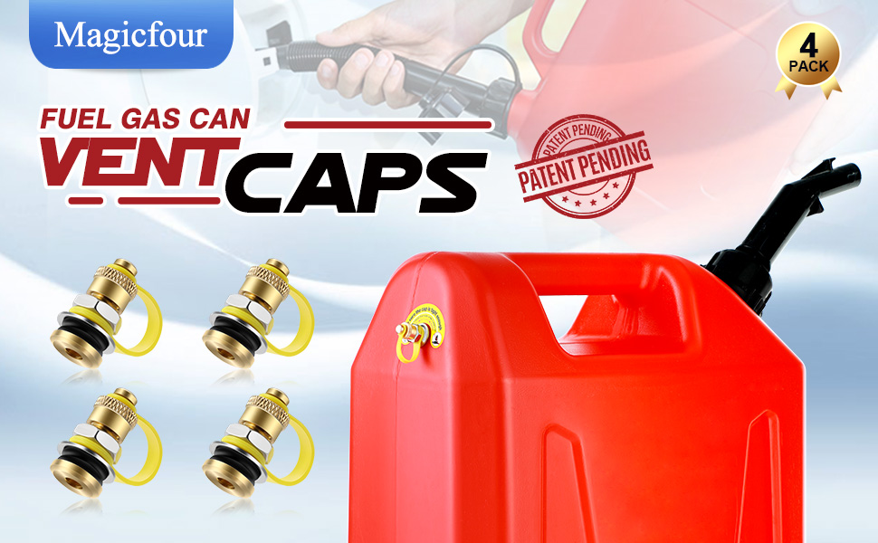 Magicfour 4 Pack Fuel Gas Can Vent Caps, Fuel Gas Can Vent Kits Fuel